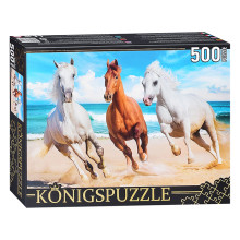 Пазлы 500 &quot;Konigspuzzle. Три лошади у моря&quot;