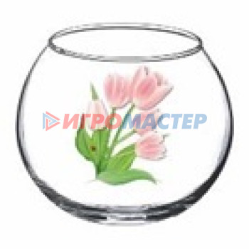 Вазы из стекла Ваза стеклянная 10,2см "Весенние тюльпаны" D43417/01