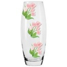 Ваза стеклянная 26см "Весенние тюльпаны" FLORA D43966/01