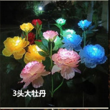 Светильник на солн.батарее (фигура на спице с подсветкой) "Великолепная роза" 73 см, Голубой (свечение белое)