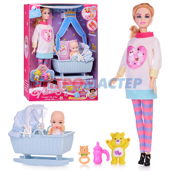 Куклы аналоги Барби Набор кукол A635 &quot;Молодая мамочка&quot; в коробке
