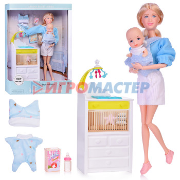 Куклы аналоги Барби Набор кукол A786-2 &quot;Мама с малышом&quot; в коробке