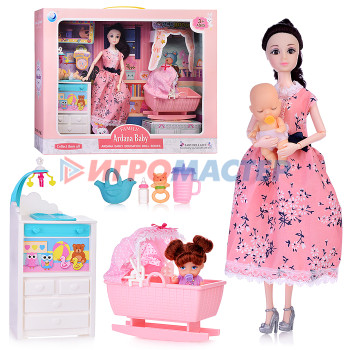 Куклы аналоги Барби Набор кукол 202167 &quot;Мама с малышами&quot; с аксессуарами, в коробке