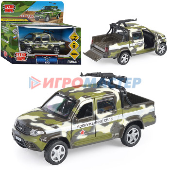 Коллекционные модели Машина металл УАЗ Пикап камуфляж с пулеметом 12 см, в коробке