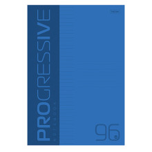 Тетрадь 96л &quot;Progressive&quot; линия 65г/кв.м пластиковая обложка на скобе синяя