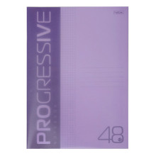 Тетрадь 48л  клетка А4 &quot;Progressive&quot; 65г/кв.м Пластиковая обложка на скобе фиолетовая