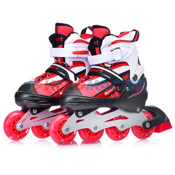 Ролики, скейтборды Ролики детские U011001Y размер S, черно-красные с белым