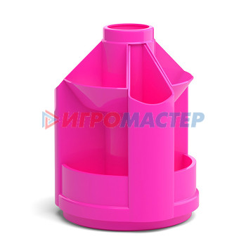 Лотки, подставки, корзины Подставка настольная пластиковая вращающаяся Mini Desk, Neon Solid, розовый