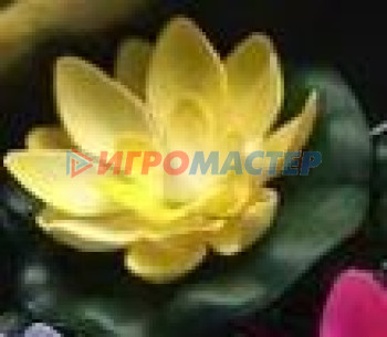 Растения и фигуры водоплавающие Растение водоплавающее "Кувшинка" d-10см с подсветкой от контакта с водой, желтый