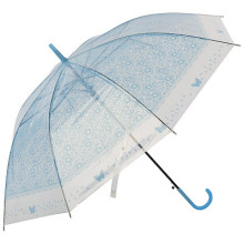Зонт-трость полуавтоматический 90см "BASIC" голубой