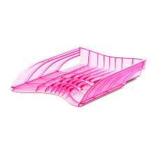 Лоток для бумаг пластиковый S-Wing, Glitter, розовый