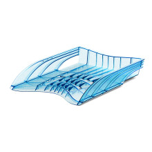 Лоток для бумаг пластиковый S-Wing, Glitter, голубой