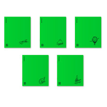 Тетрадь 48л. А5, клетка, с пластиковой обложкой на скобе CoverProBook Motion, зеленый, 