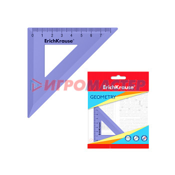 Линейки, треугольники, транспортиры Угольник пластиковый Pastel, 45°/7см, фиолетовый, во флоупаке