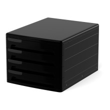 Файл-кабинет 4-секционный пластиковый Classic, черный