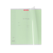 Тетрадь 24л., клетка, Классика CoverPrо зеленая с пластиковой обложкой