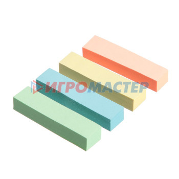 Блок-закладка с липким краем 12 мм х 50 мм, бумажные, 4 цвета по 80 листов, пастель