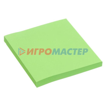 Блоки для записей с клеевым краем Блок с липким краем 76 мм х 76 мм, 80 листов, флуоресцентный, зелёный