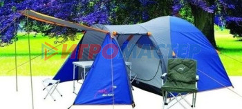 Палатки Палатка туристическая Кама-3 двухслойная, (90+110+210)*210*170 см, цвет серо-синий 6040