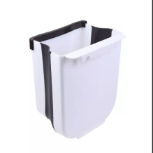 Корзина для мусора подвесная, складная 24х14х21 бело-черная