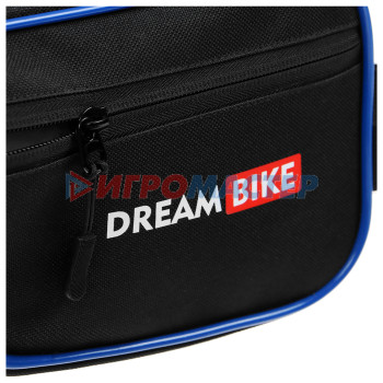 Велосумка под раму, р-р 26х13,5х5см, цвет черный/синий, DREAM BIKE