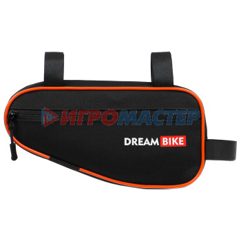 Велосумка под раму, р-р 26х13,5х5см, цвет черный/оранжевый DREAM BIKE