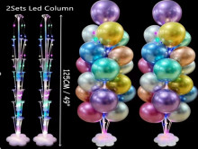 Подставка для шаров светящаяся "Праздник" (основа, 13 палочек с держателями) 95*40*54 см, прозрачный