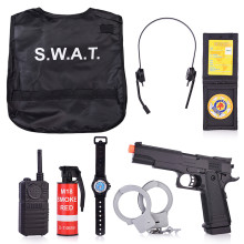 Набор полицейского YA-5N (желет, оружие, часы, рация, значок, наручники) в пакете