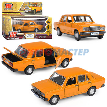 Коллекционные модели Машина металл ВАЗ-2107 12 см, (двери, багаж, желтый) инерц, в коробке