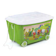 Ящик для игрушек на колесах с декором &quot;Ми-ми-мишки&quot;, 580х390х335 мм, 45л (зеленый)