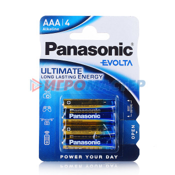 Элементы питания, фонарики, флэшки Батарейки алкалиновая Panasonic EVOLTA LR03EGE/4BP LR03 BL4
