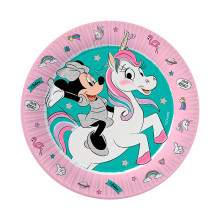 Набор бумажных тарелок, Minnie Mouse, розовый - 3,6 шт d=180 мм