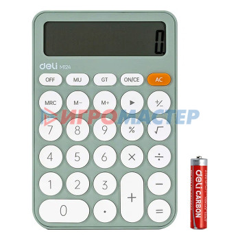 Калькуляторы Калькулятор настольный, зеленый 12-разр.