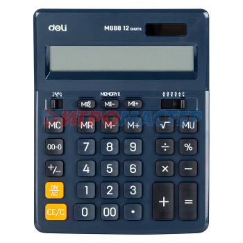 Калькуляторы Калькулятор настольный, синий 12-разр.