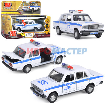 Коллекционные модели Машина металл ВАЗ-2107 Полиция 12 см, (свет-звук, белый) в коробке