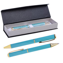 Ручка шариковая с поворотным механизмом TOP GR, синяя, пулевидный пиш.узел 1,0 мм, корпус металличес