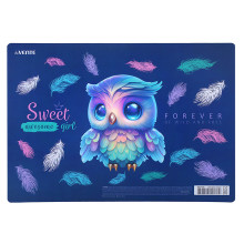 Покрытие настольное для лепки &quot;Happy Owl&quot; 33x23 см, пластиковое 600 мкм, с цветным рисунком