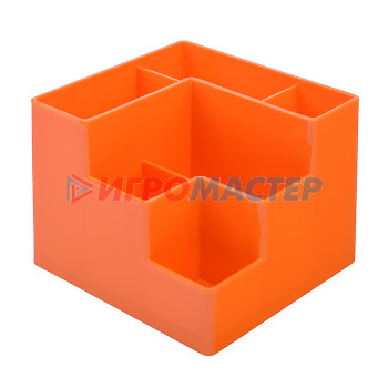 Подставки настольные Подставка для канцелярских принадлежностей 12,2x12,2x10 см, 6 секций, непрозрачная оранжев