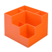 Подставка для канцелярских принадлежностей 12,2x12,2x10 см, 6 секций, непрозрачная оранжев