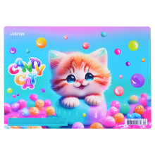 Покрытие настольное для лепки &quot;Candy Cat&quot; 33x23 см, пластиковое 600 мкм, с цветным рисунком