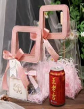 Пакет для цветов и подарков "Изящная фигура" 25*12*28 см, розовый