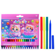Фломастеры &quot;Candy Cat&quot; 18 цветов с вентилируемым колпачком, в картонной коробке с подвесом