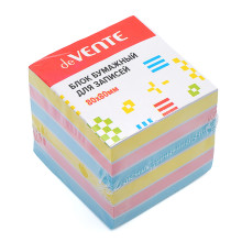 Куб бумажный для записей 80x80x80 мм цветной, проклеенный, офсет 80 г/м², 3 пастельных цве