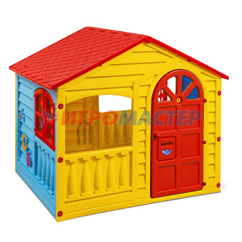 Горки, дома, песочницы, столы для водных игр Домик игровой 360 пластик (красный/голубой/желтый)