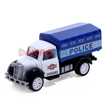 Грузовик металлический «Полиция», инерция, цвет МИКС, в пакете