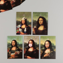 Бирка картон "Современная Лиза" набор 10 шт (5 видов) 4х6 см