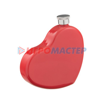Фляжка для алкоголя и воды из нержавеющей стали "Сердце", подарочная, женская, 150 мл, 5 oz