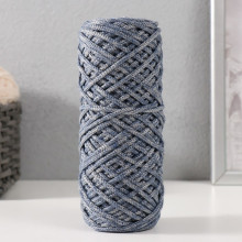 Шнур для вязания 35% хлопок,65% полипропилен 3 мм 85м/160±10 гр (Джинс/серый)