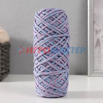 Шнур для вязания 35% хлопок,65% полипропилен 3 мм 85м/160±10 гр (Голубой/розовый)