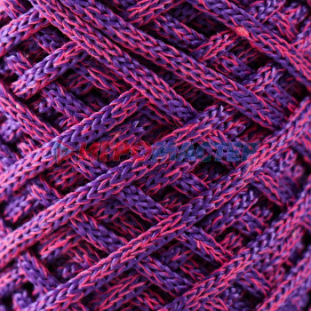 Шнур для вязания 35% хлопок,65% полипропилен 3 мм 85м/160±10 гр (Фуксия/фиолетовый)